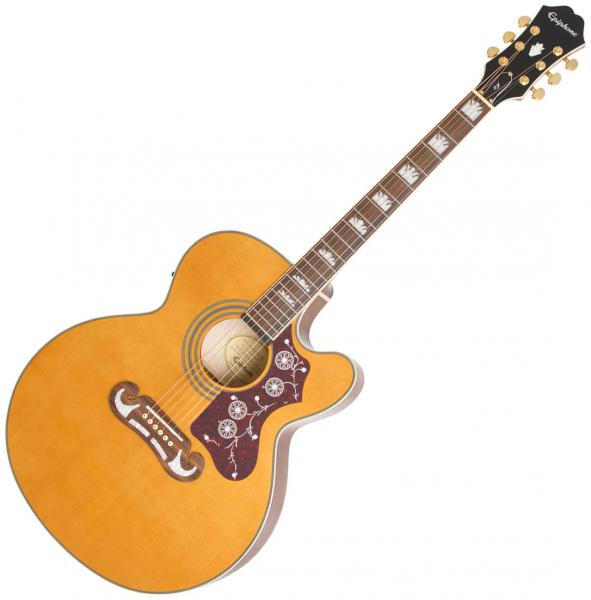 Acoustic guitar & electro Epiphone EJ-200SCE - Vintage natural