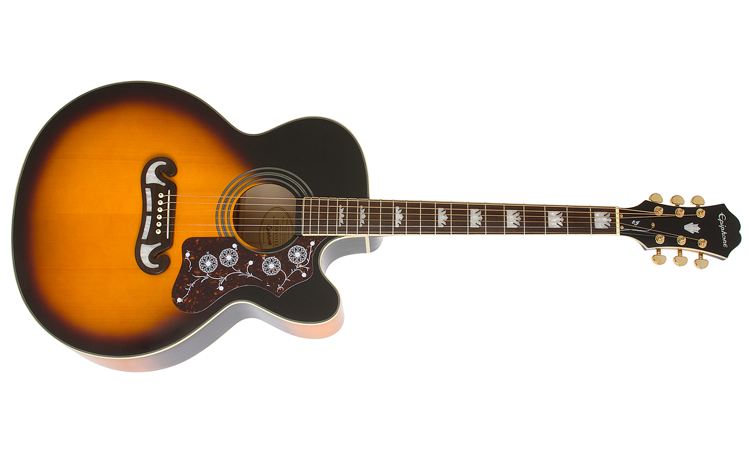 Epiphone Ej-200sce 2018 Jumbo Cw Epicea Erable Pf - Vintage Sunburst - Electro acoustic guitar - Variation 1