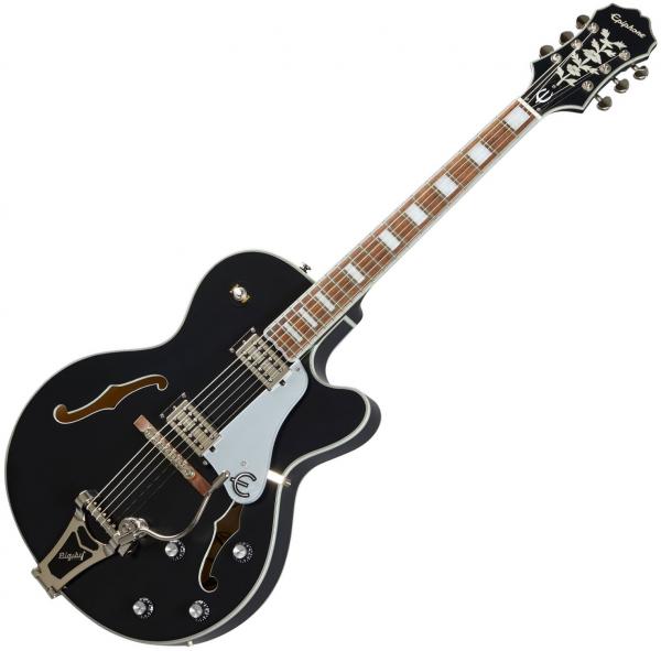 Hollow-body electric guitar Epiphone Emperor Swingster - Black aged gloss