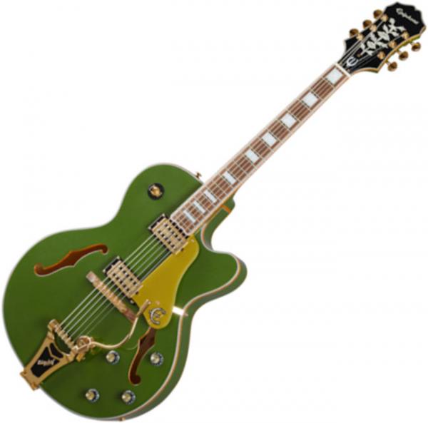Hollow-body electric guitar Epiphone Emperor Swingster - forest green metallic