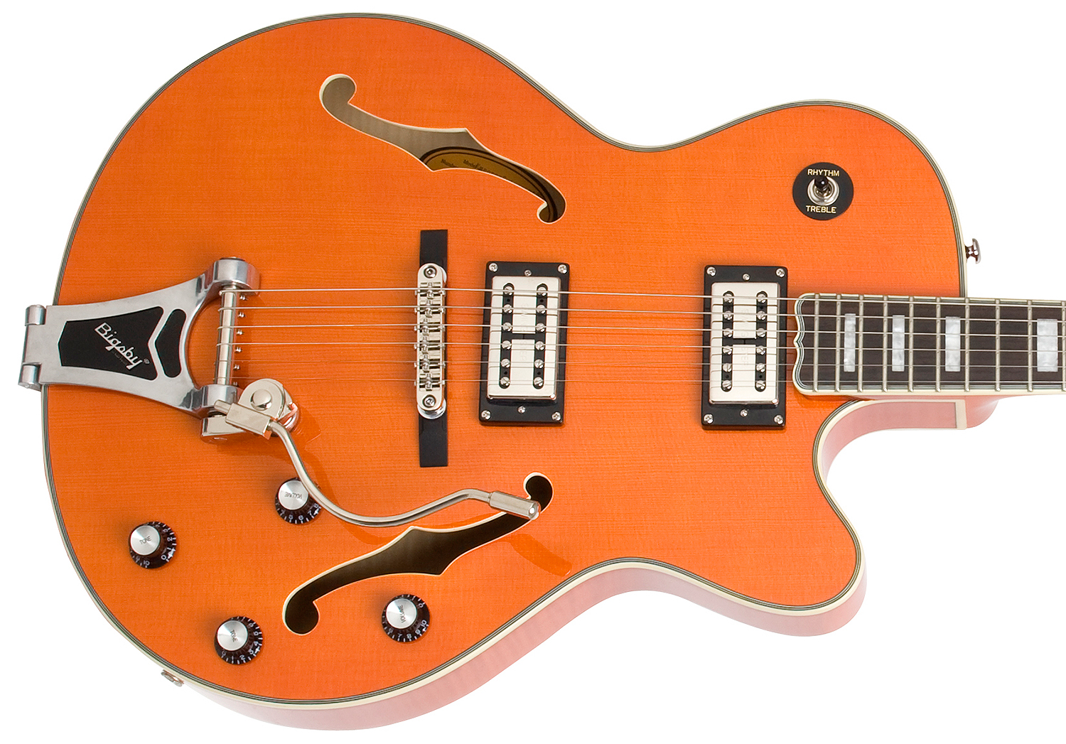 Epiphone Emperor Swingster Bigsby Gh - Sunrise Orange - Hollow-body electric guitar - Variation 2