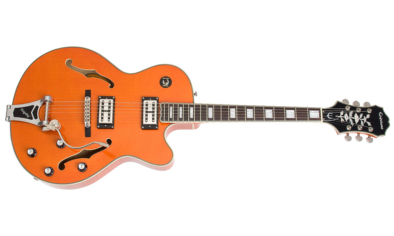 Epiphone Emperor Swingster Bigsby Gh - Sunrise Orange - Hollow-body electric guitar - Variation 1