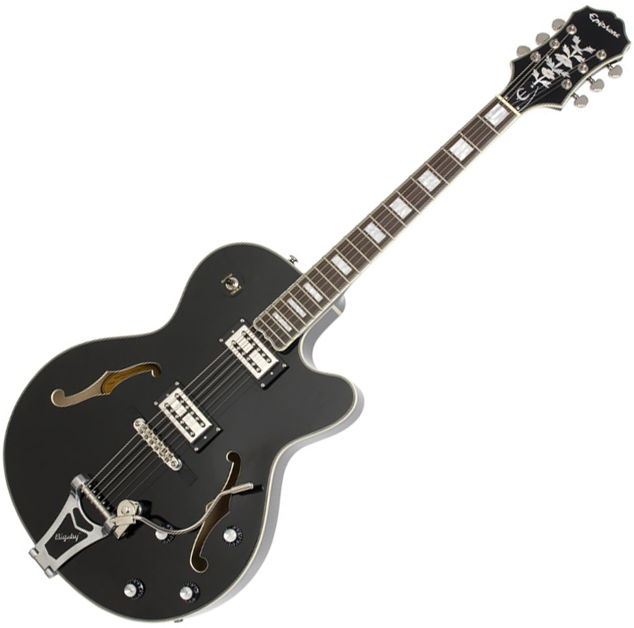 Epiphone Emperor Swingster Bigsby Gh Trans Black - Semi-hollow electric guitar - Variation 2