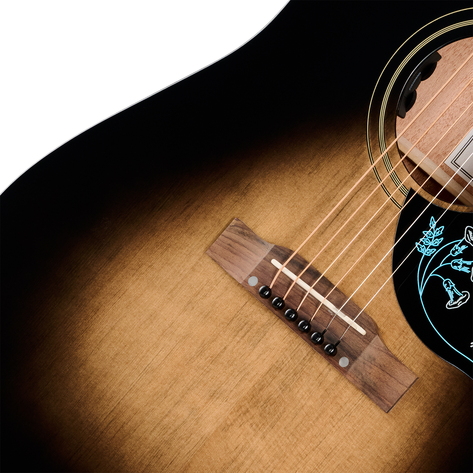 Epiphone Eric Church Hummingbird Dark Signature Dreadnought Shsc Epicea Acajou Rw - Cobra Burst - Folk guitar - Variation 2