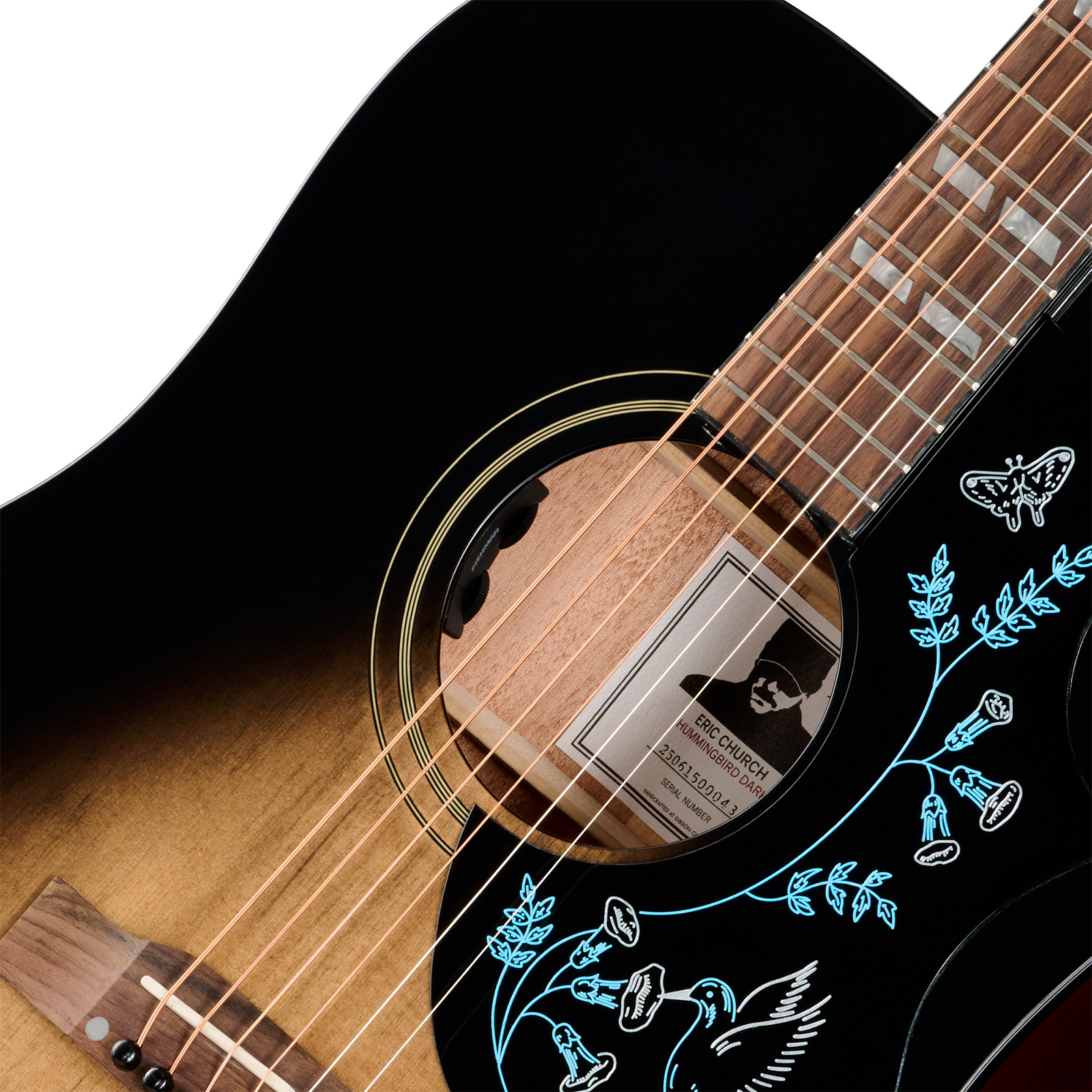 Epiphone Eric Church Hummingbird Dark Signature Dreadnought Shsc Epicea Acajou Rw - Cobra Burst - Folk guitar - Variation 3
