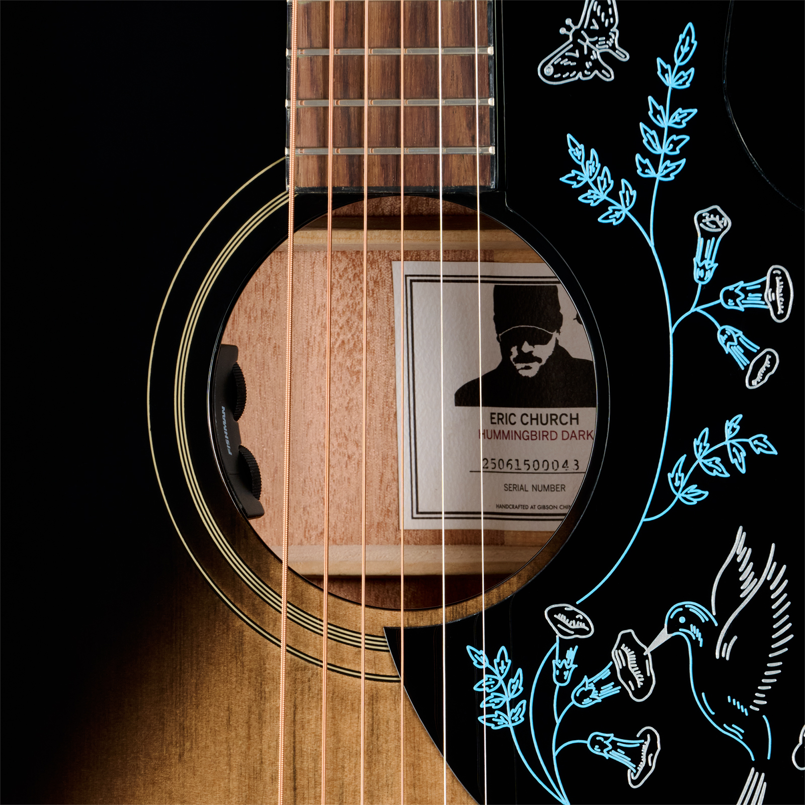 Epiphone Eric Church Hummingbird Dark Signature Dreadnought Shsc Epicea Acajou Rw - Cobra Burst - Folk guitar - Variation 4