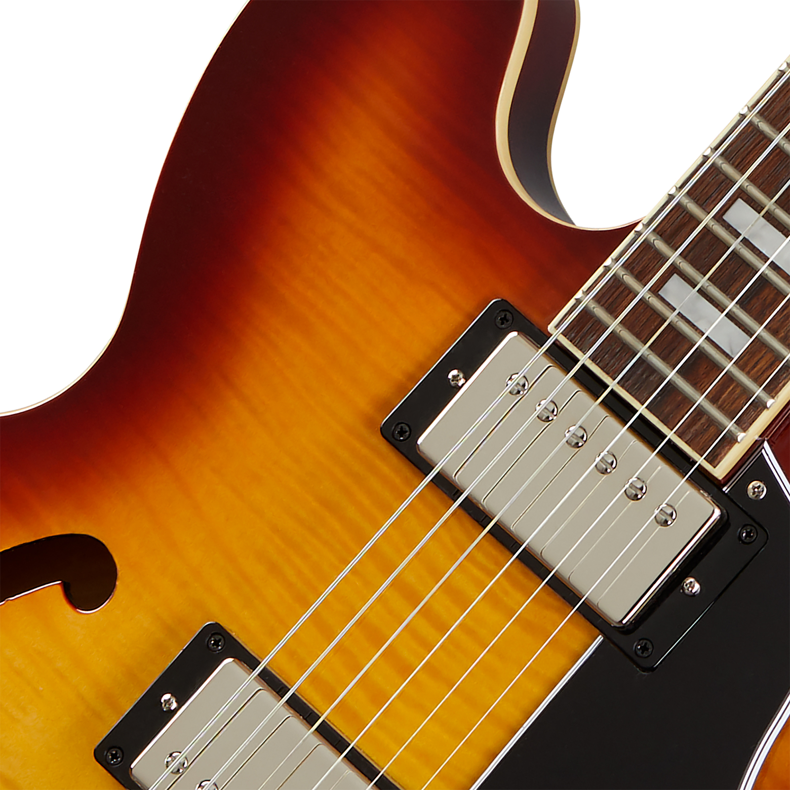 Epiphone Es335 Figured Ibg Original 2h Ht Rw - Raspberry Tea Burst - Semi-hollow electric guitar - Variation 2