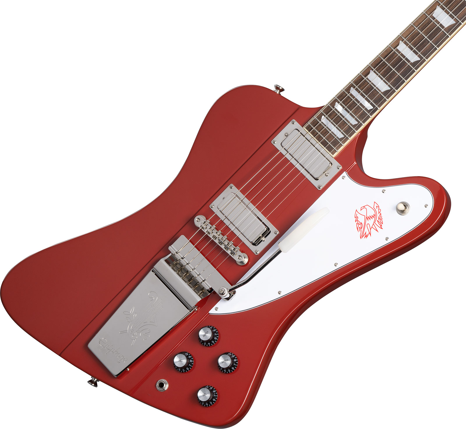 Epiphone Firebird V 1963 Maestro Vibrola Inspired By Gibson Custom 2mh Trem Lau - Ember Red - Retro rock electric guitar - Variation 3