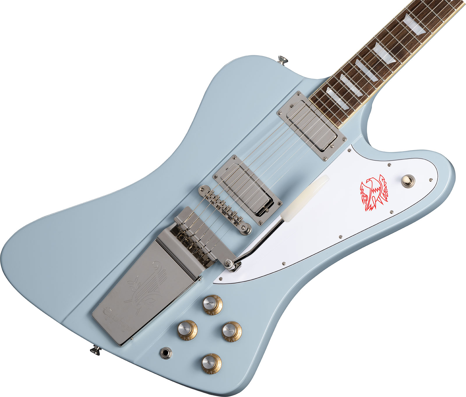 Epiphone Firebird V 1963 Maestro Vibrola Inspired By Gibson Custom 2mh Trem Lau - Frost Blue - Retro rock electric guitar - Variation 3