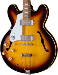 Semi-hollow electric guitar Epiphone Original Casino LH - Vintage sunburst