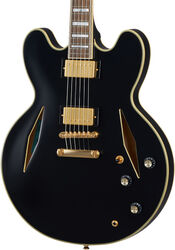 Semi-hollow electric guitar Epiphone Emily Wolfe Sheraton Stealth - Black aged