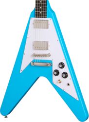 Metal electric guitar Epiphone IBG Flying V 70s - Maui Blue