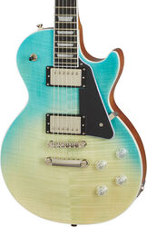 Single cut electric guitar Epiphone Les Paul Modern Figured - Caribbean blue fade