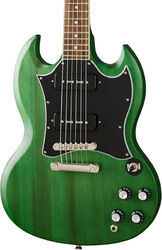 Retro rock electric guitar Epiphone SG Classic Worn P-90 - Satin inverness green