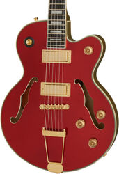 Semi-hollow electric guitar Epiphone Uptown Kat ES - Ruby red metallic