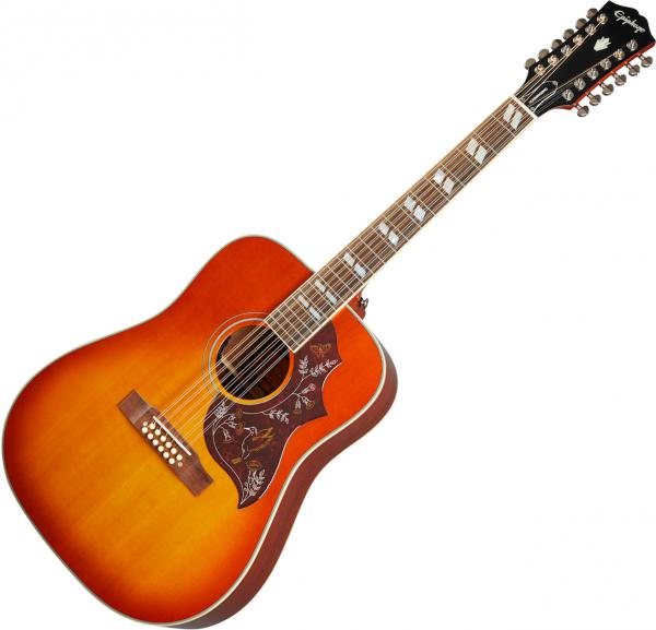 Electro acoustic guitar Epiphone Inspired by Gibson Hummingbird 12-String - Aged cherry sunburst