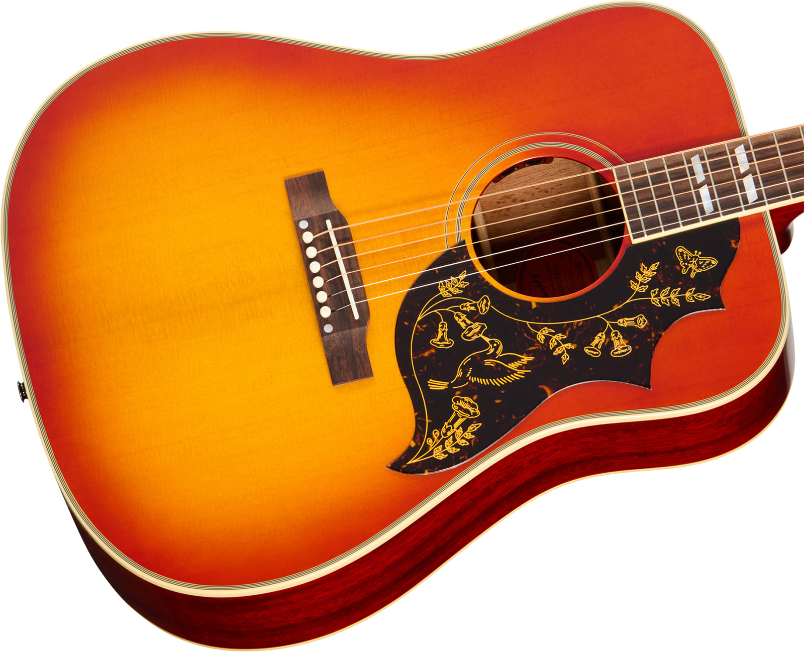 Epiphone Hummingbird 1960 Reissue Inspired By Gibson Dreadnought Epicea Acajou Rw - Heritage Cherry Sunburst - Folk guitar - Variation 2
