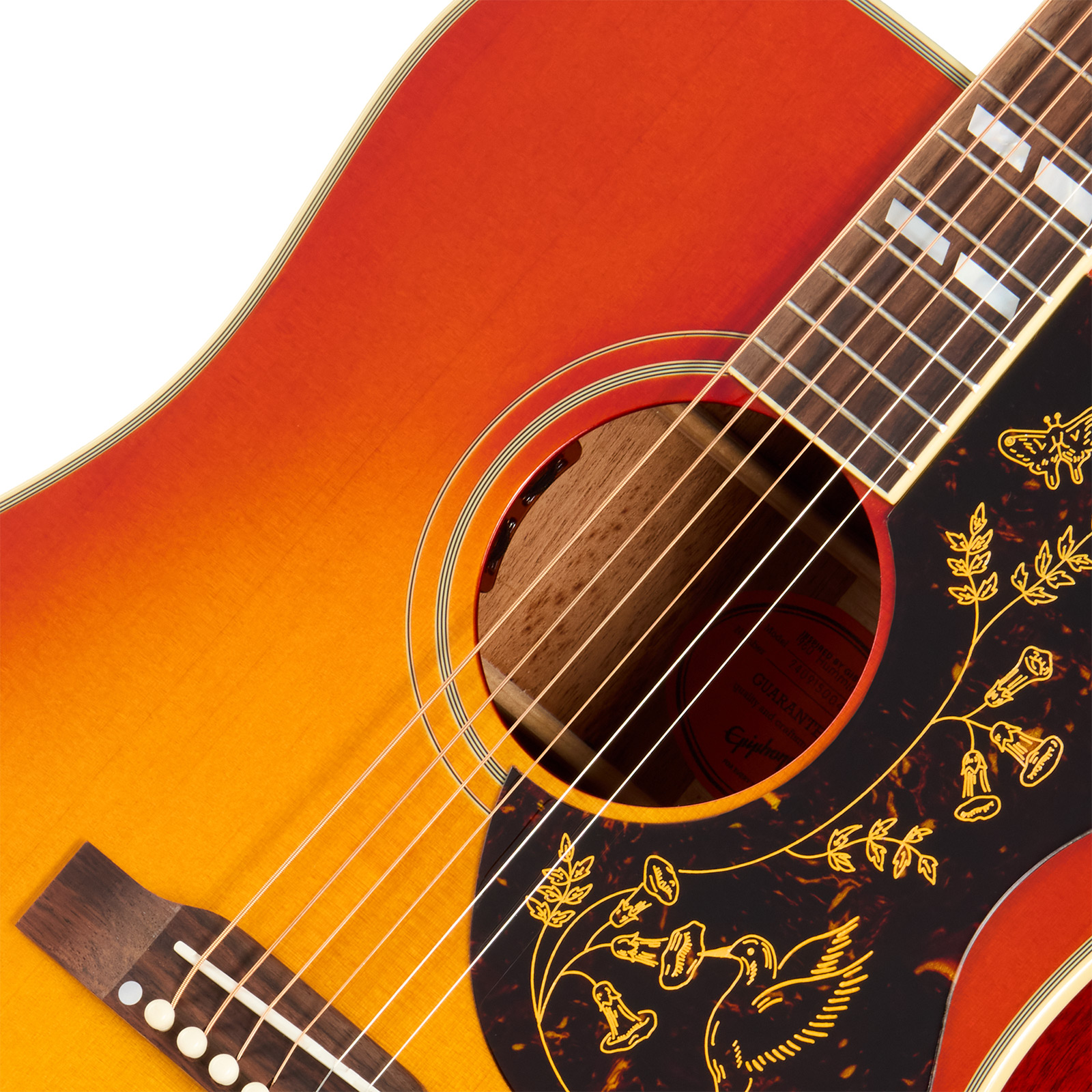 Epiphone Hummingbird 1960 Reissue Inspired By Gibson Dreadnought Epicea Acajou Rw - Heritage Cherry Sunburst - Folk guitar - Variation 3