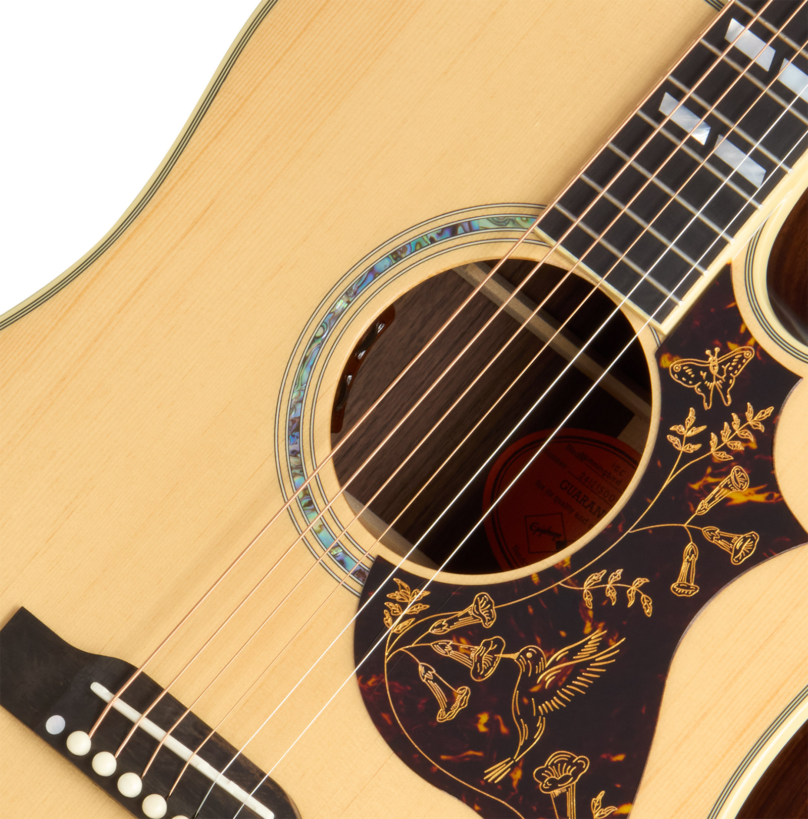 Epiphone Hummingbird Deluxe Ec Inspired By Gibson Dreadnought Cw Epicea Palissandre Eb - Natural - Folk guitar - Variation 3