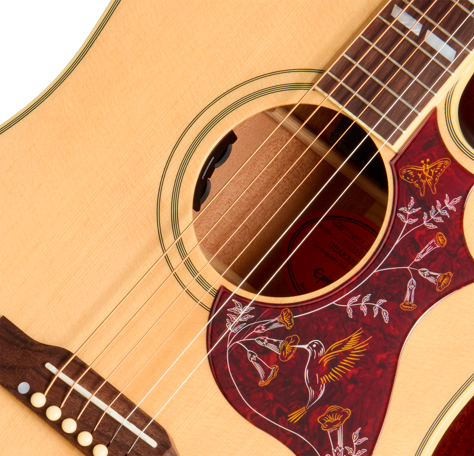 Epiphone Hummingbird Standard Ec Ibg Dreadnought Cw Epicea Acajou Rw - Natural - Folk guitar - Variation 3