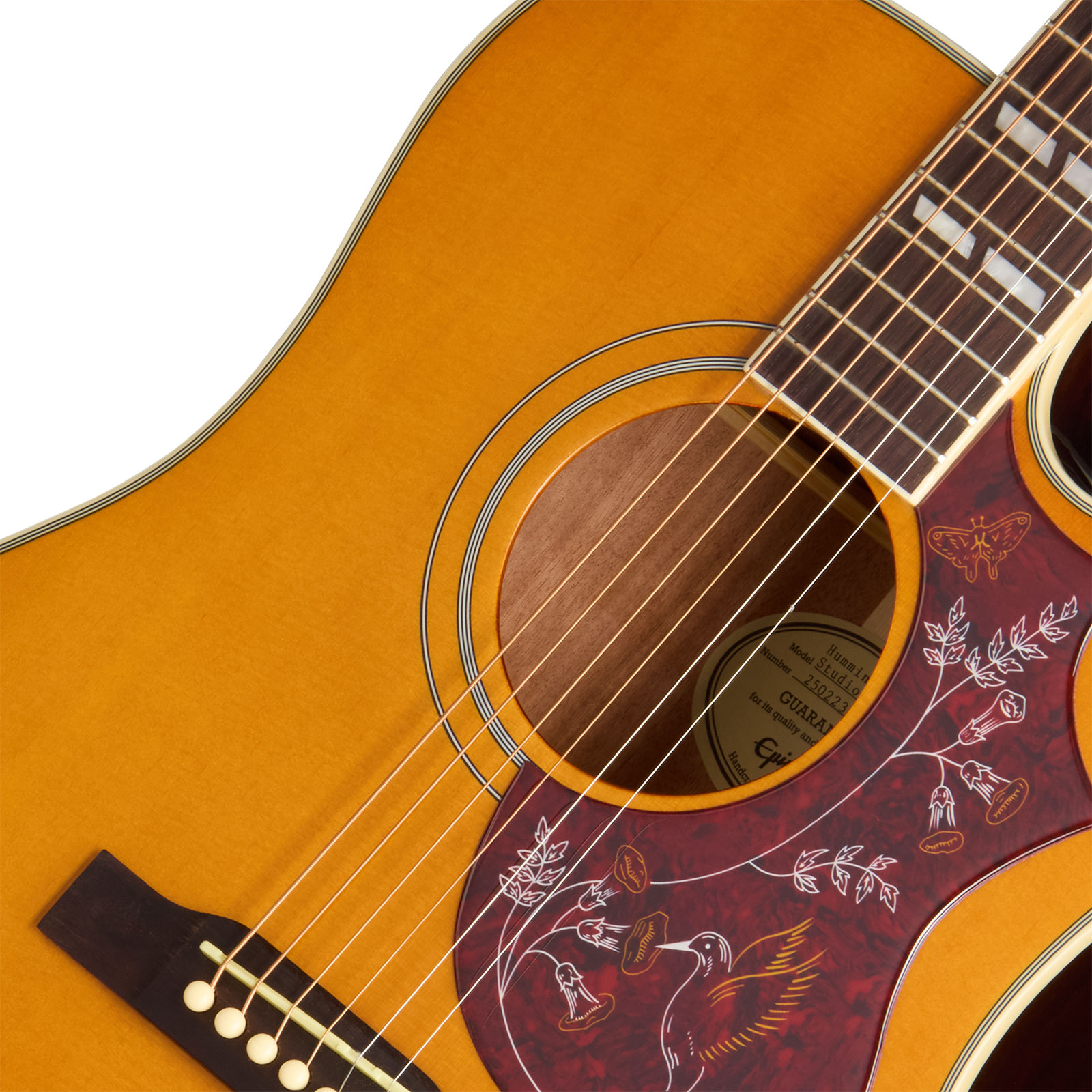 Epiphone Hummingbird Studio Ec Lh Gaucher Ibg Dreadnought Cw Epicea Acajou Rw - Natural - Folk guitar - Variation 2