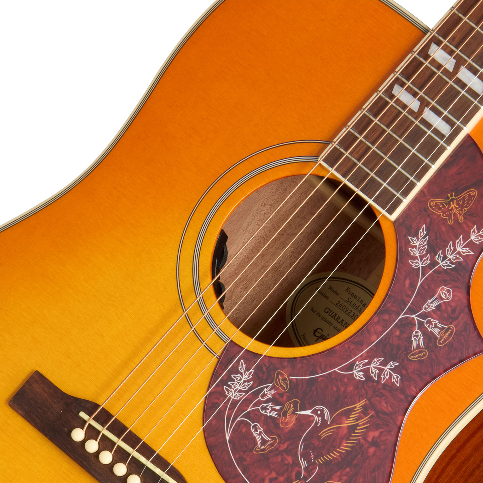 Epiphone Hummingbird Studio Lh Gaucher Ibg Dreadnought Epicea Acajou Rw - Heritage Cherry Sunburst - Folk guitar - Variation 2