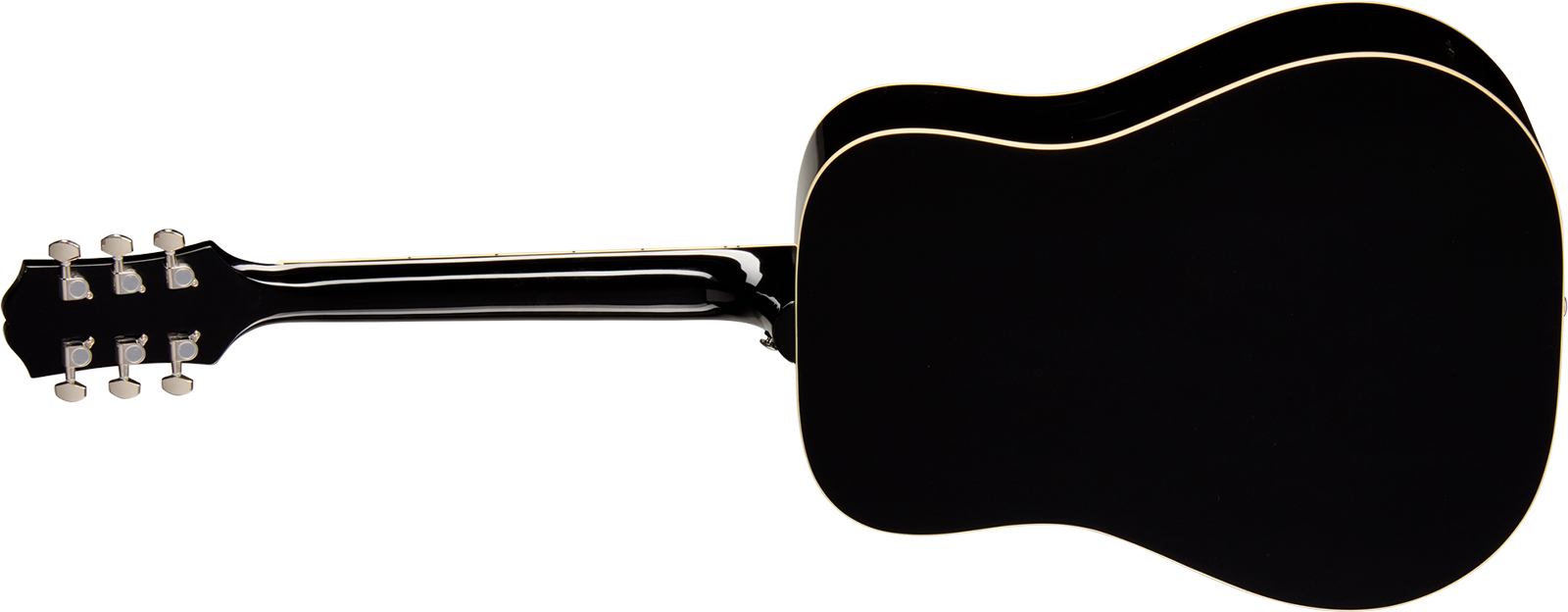 Epiphone Hummingbird Tribute Dreadnought Shsc Epicea Acajou Lau - Ebony - Folk guitar - Variation 1