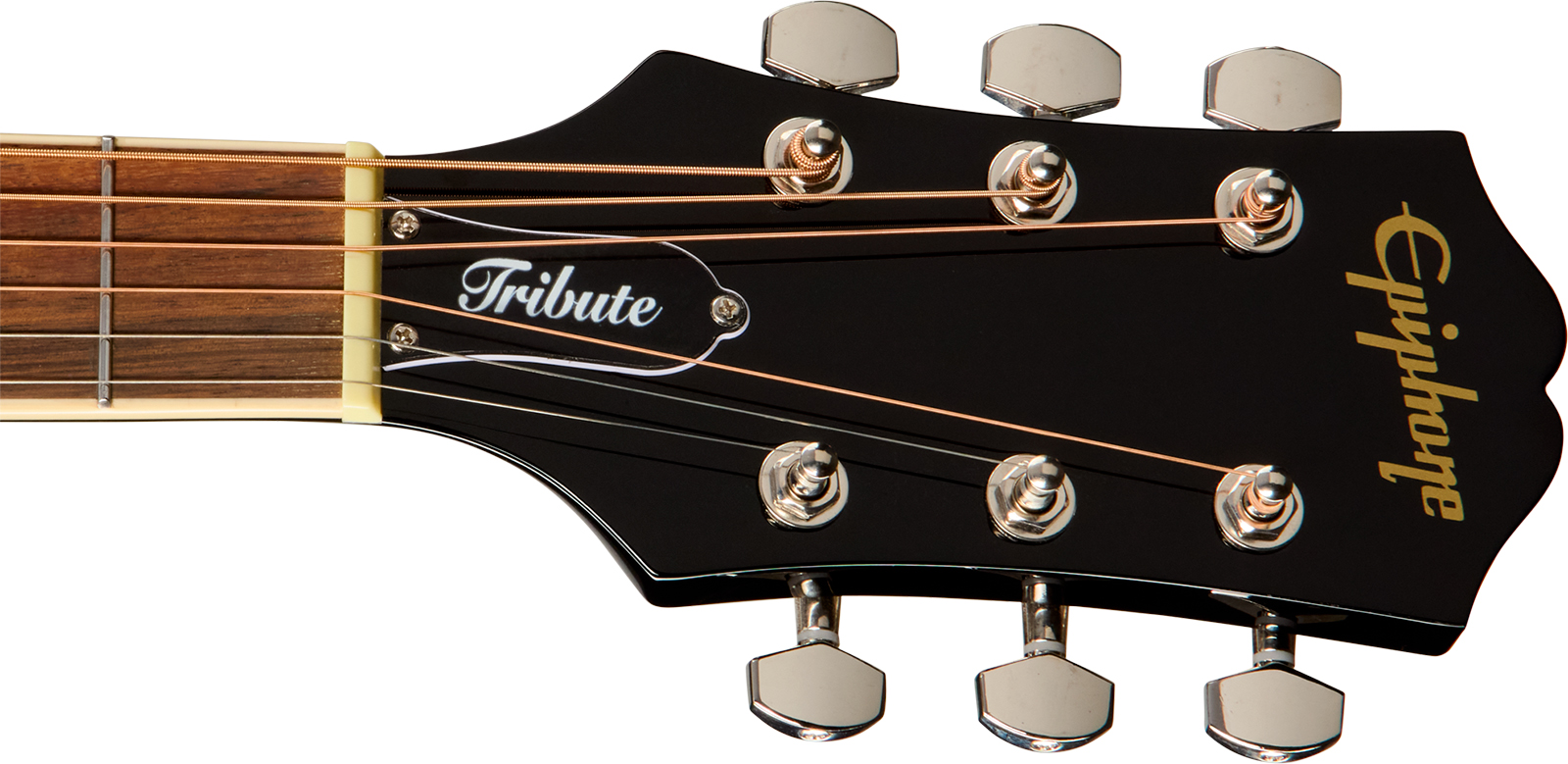 Epiphone Hummingbird Tribute Dreadnought Shsc Epicea Acajou Lau - Ebony - Folk guitar - Variation 4