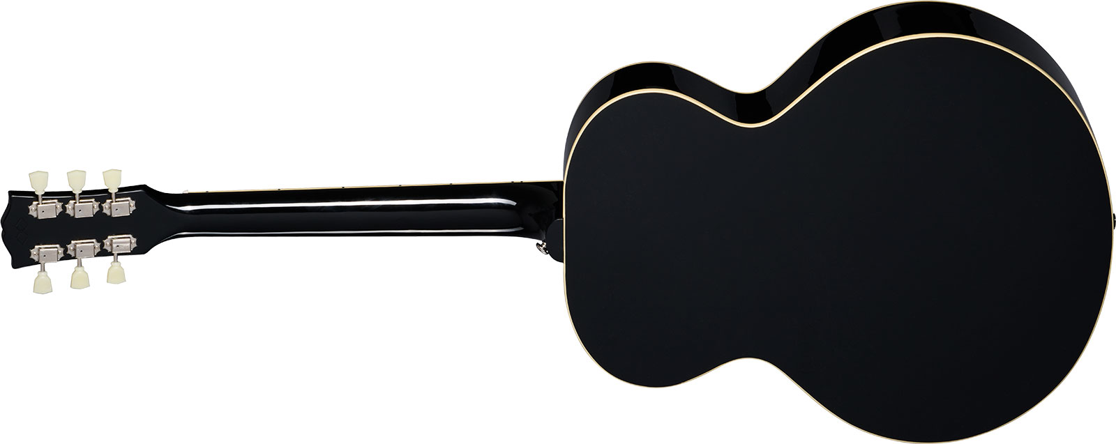 Epiphone J180 Ls Inspired By Jumbo Epicea Acajou Lau - Ebony - Electro acoustic guitar - Variation 1