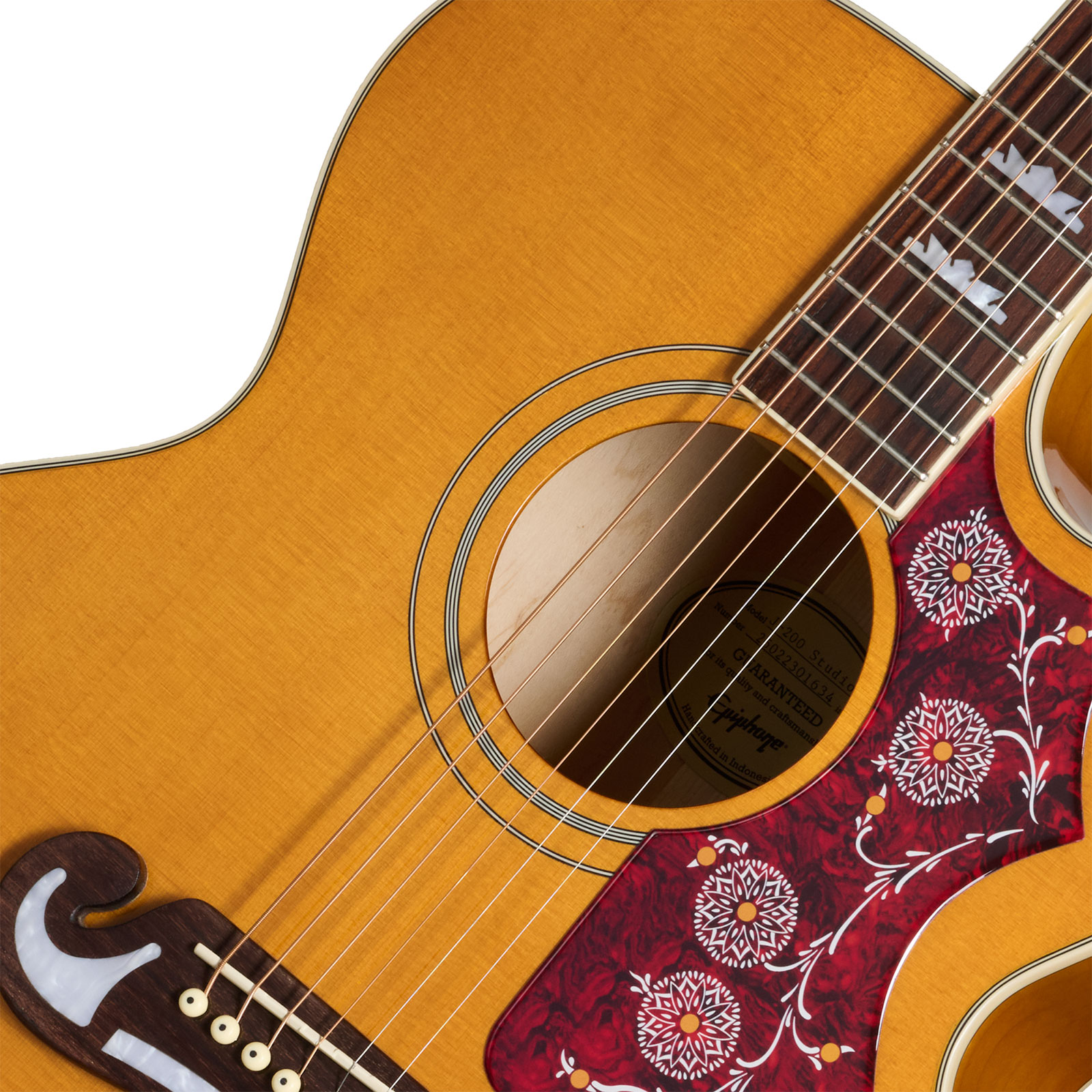 Epiphone J200 Studio Ec Ibg Jumbo Cw Epicea Acajou Rw - Natural - Folk guitar - Variation 2