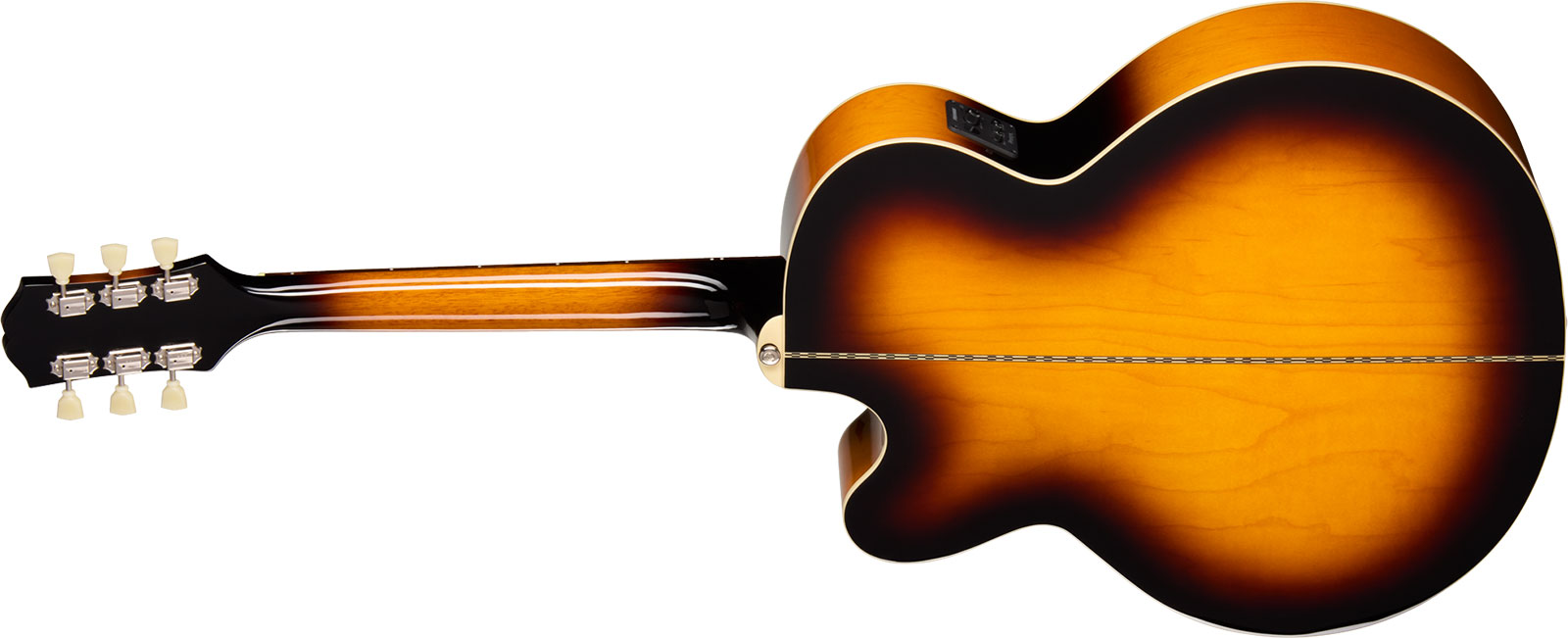 Epiphone J200 Studio Ec Lh Gaucher Ibg Jumbo Cw Epicea Acajou Rw - Vintage Sunburst - Folk guitar - Variation 1