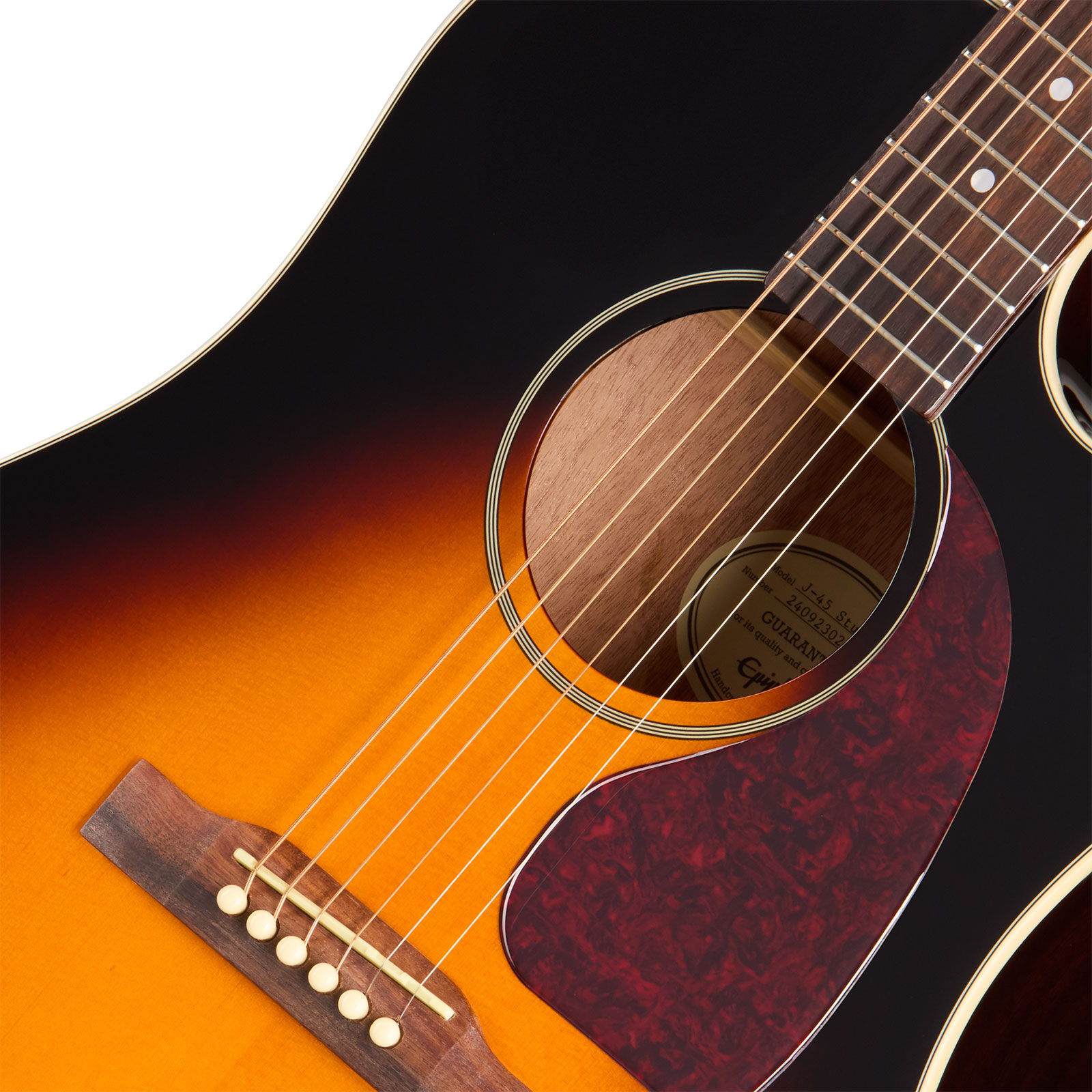 Epiphone J45 Studio Ec Lh Gaucher Ibg Dreadnought Cw Epicea Acajou Rw - Vintage Sunburst - Folk guitar - Variation 2