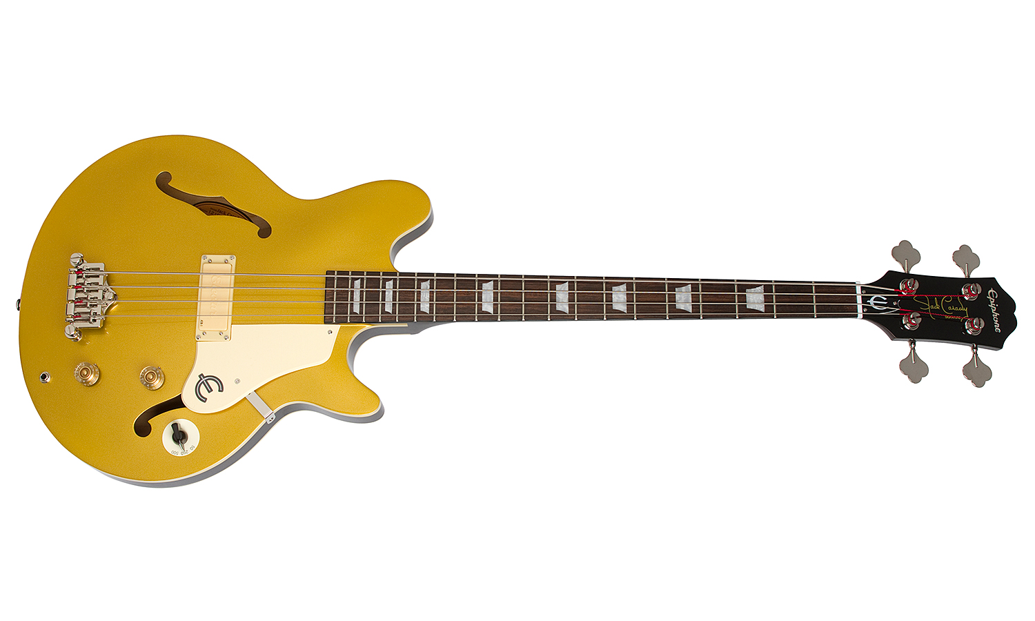 Epiphone Jack Casady Signature Bass Ch - Metallic Gold - Semi & hollow-body electric bass - Variation 1