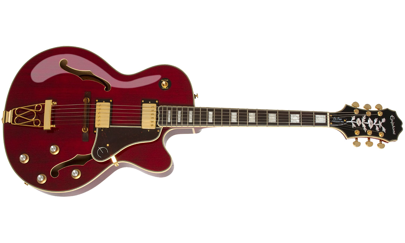 Epiphone Joe Pass Emperor Ii Pro 2018 Signature Hh Ht Pf - Wine Red - Hollow-body electric guitar - Variation 1