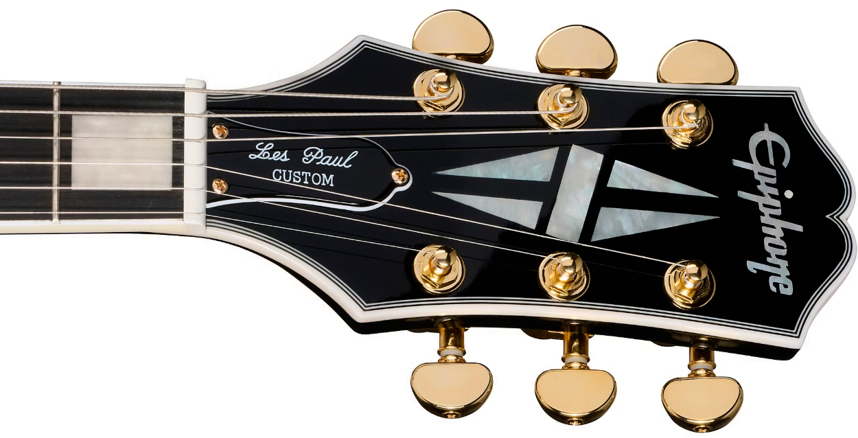 Epiphone Les Paul Custom Blackback Ltd 2h Ht Eb - Ivoire - Single cut electric guitar - Variation 3