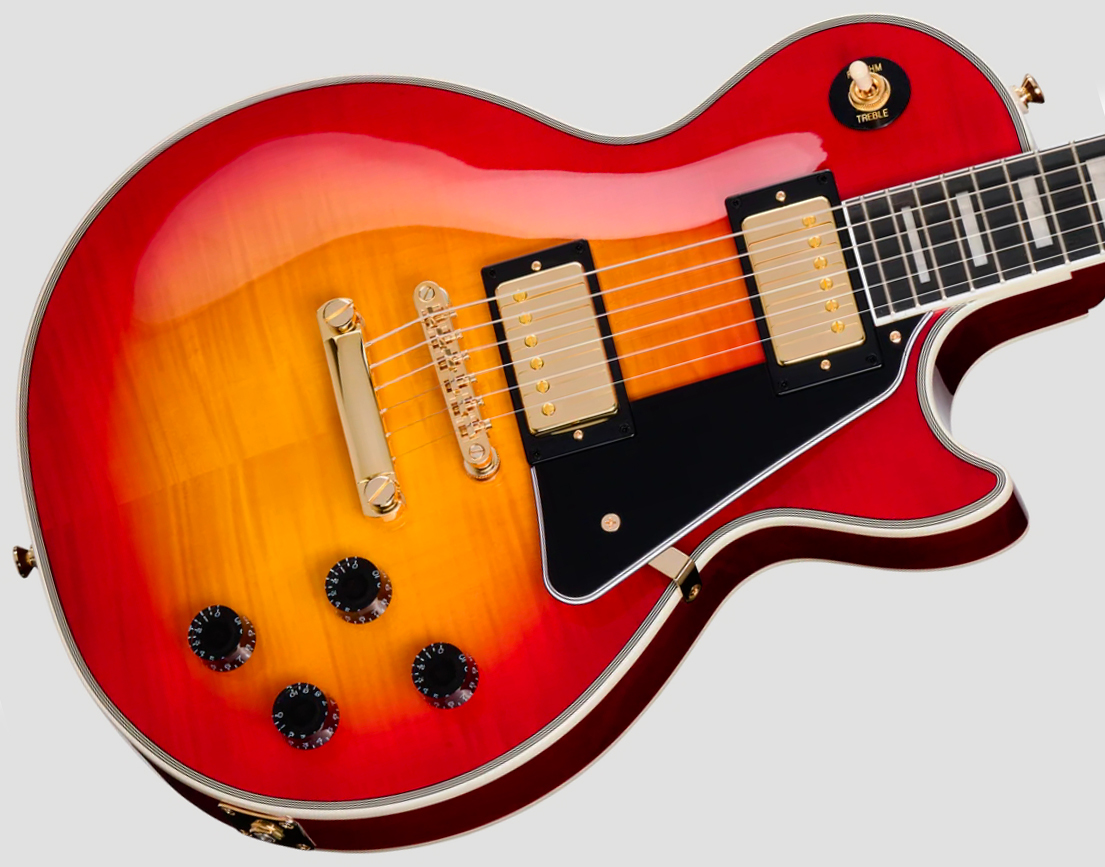 Epiphone Les Paul Custom Ibg Ltd 2h Ht Eb - Heritage Cherry Sunburst - Single cut electric guitar - Variation 3