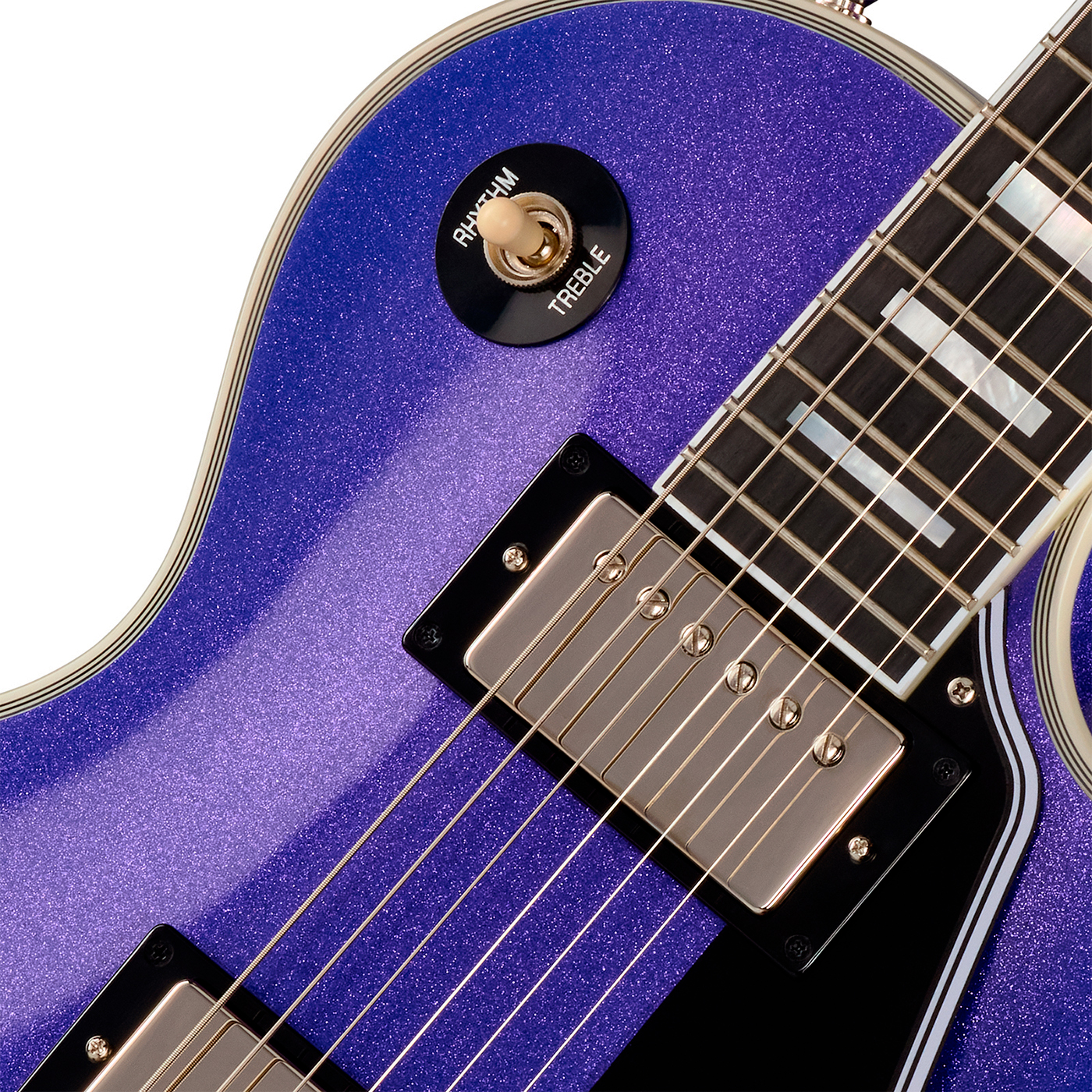 Epiphone Les Paul Custom Igc 2h Gibson Ht Eb - Amethyst Sparkle - Single cut electric guitar - Variation 2