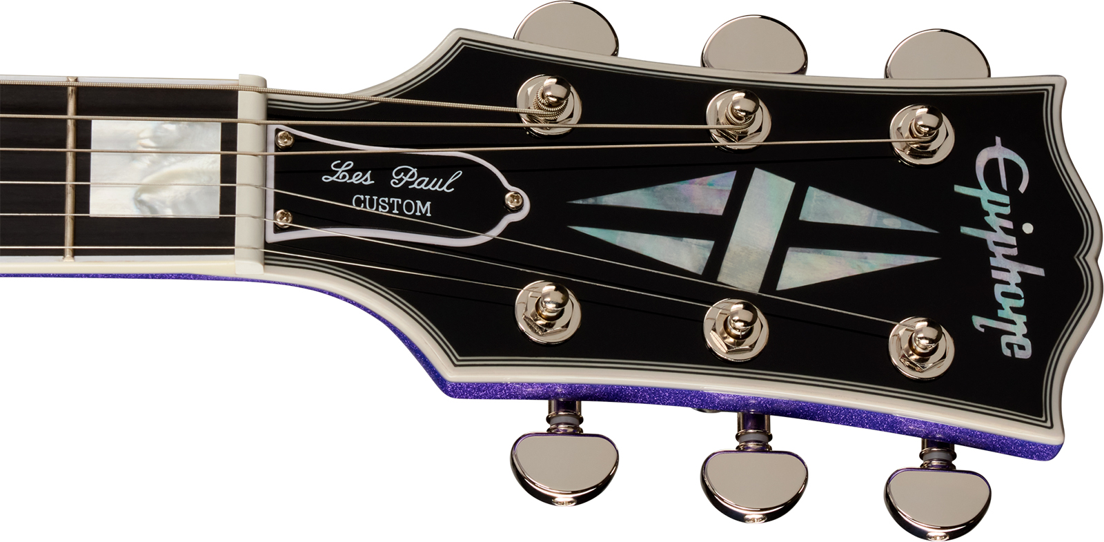 Epiphone Les Paul Custom Igc 2h Gibson Ht Eb - Amethyst Sparkle - Single cut electric guitar - Variation 4