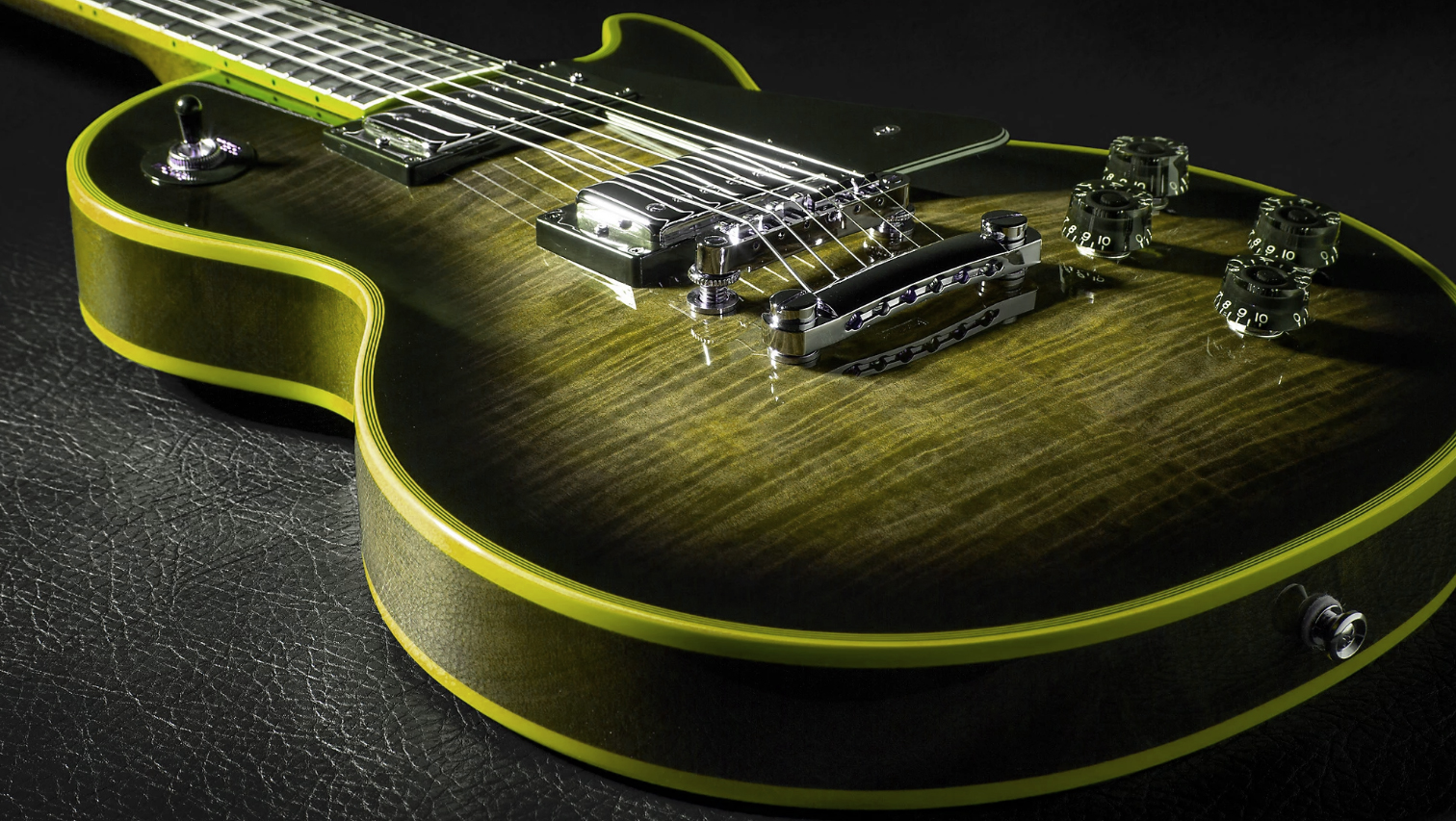 Epiphone Les Paul Custom Widow Ibg 2h Ht Eb - Yellow Burst - Single cut electric guitar - Variation 3