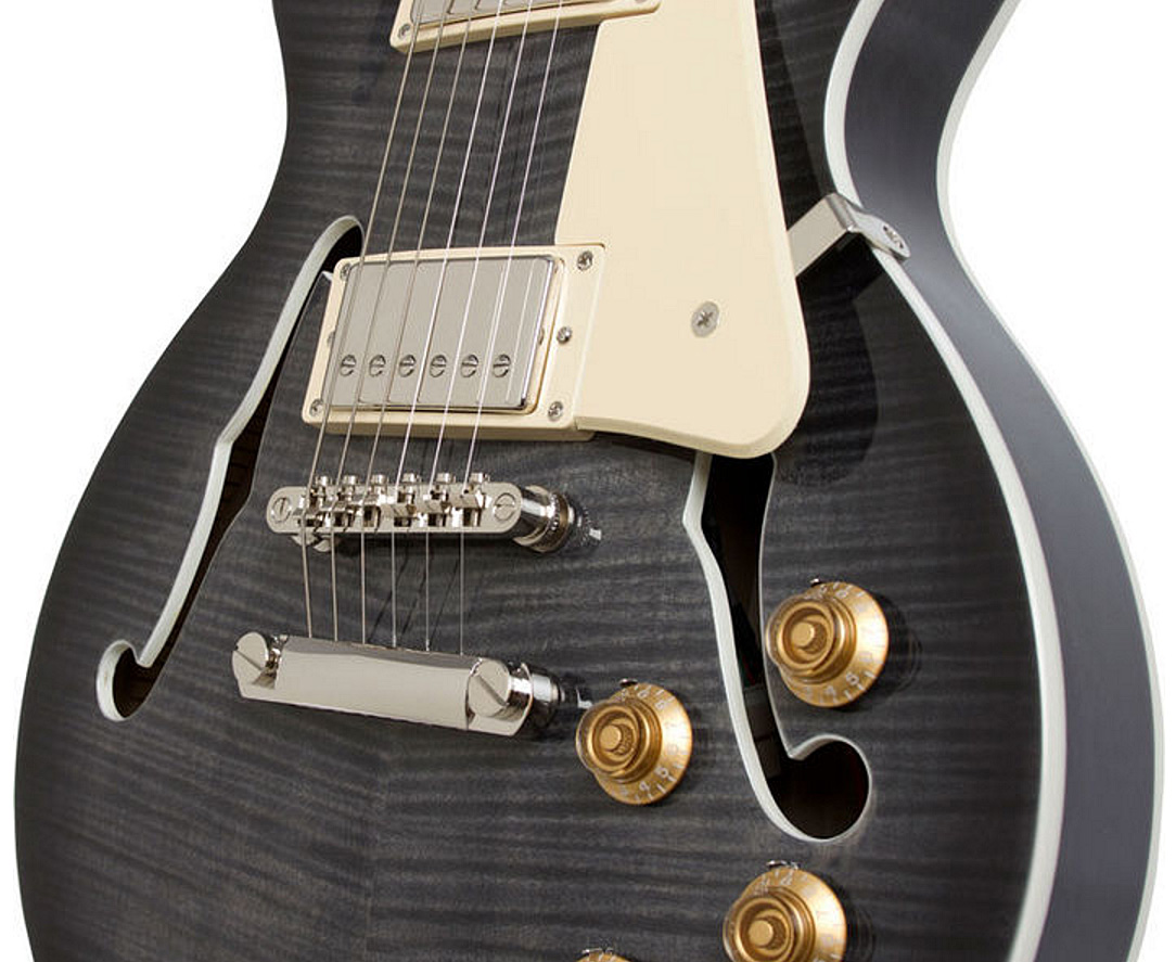 Epiphone Les Paul Es Pro 2016 - Trans Black - Semi-hollow electric guitar - Variation 3