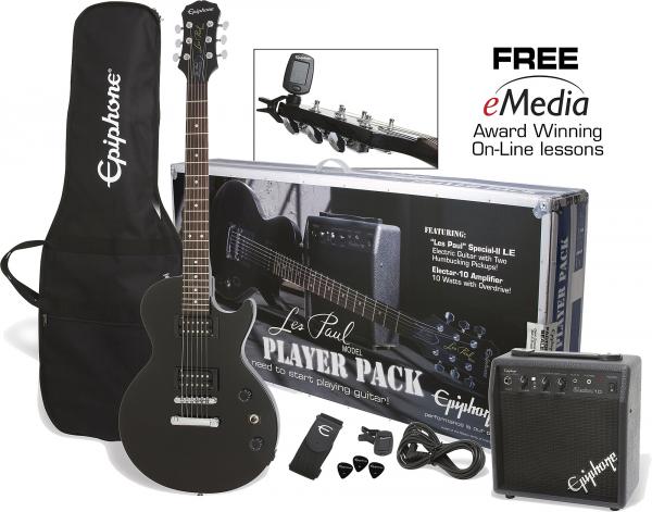 Electric guitar set Epiphone Les Paul Player Pack - Ebony