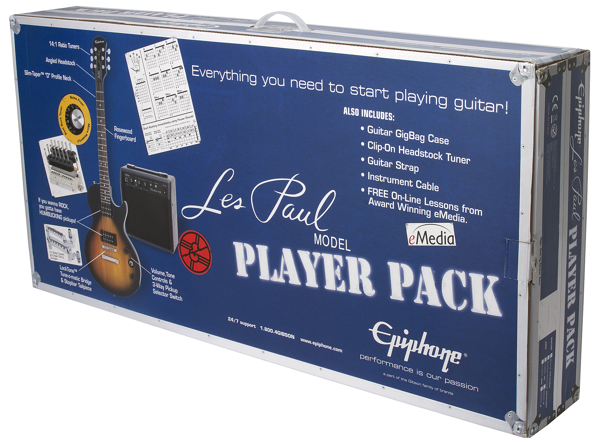Epiphone Les Paul Player Pack Ch - Ebony - Electric guitar set - Variation 3