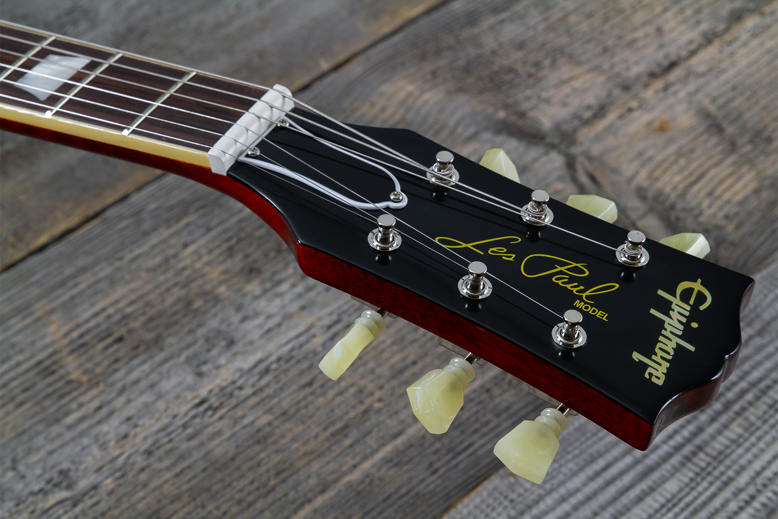 Epiphone Les Paul Standard 1960 Reissue Igc 2h Gibson Ht Rw - Washed Burgundy - Single cut electric guitar - Variation 6