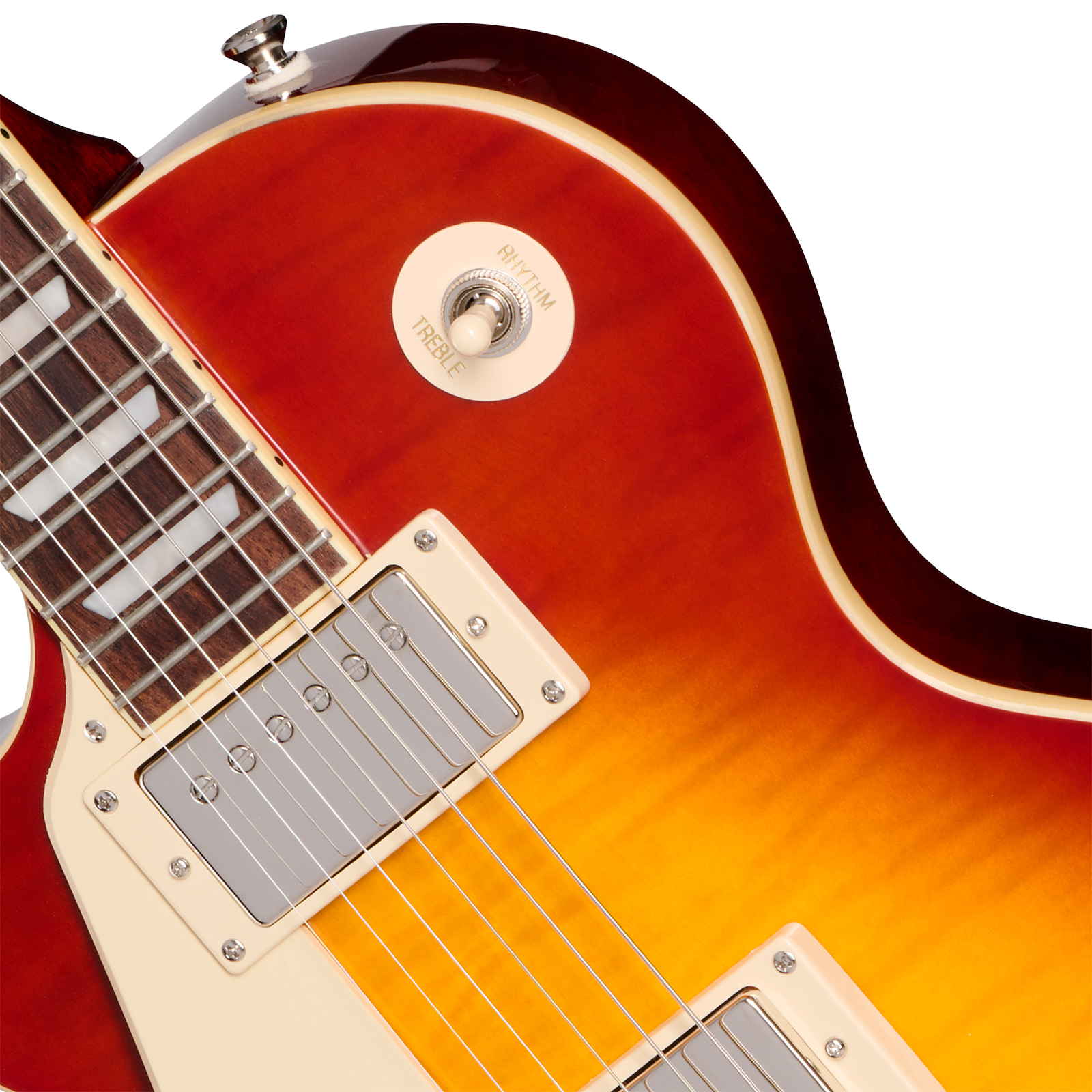 Epiphone Les Paul Standard 50s Figured Lh Ibg Original Gaucher 2h Ht Rw - Washed Cherry Sunburst - Single cut electric guitar - Variation 2