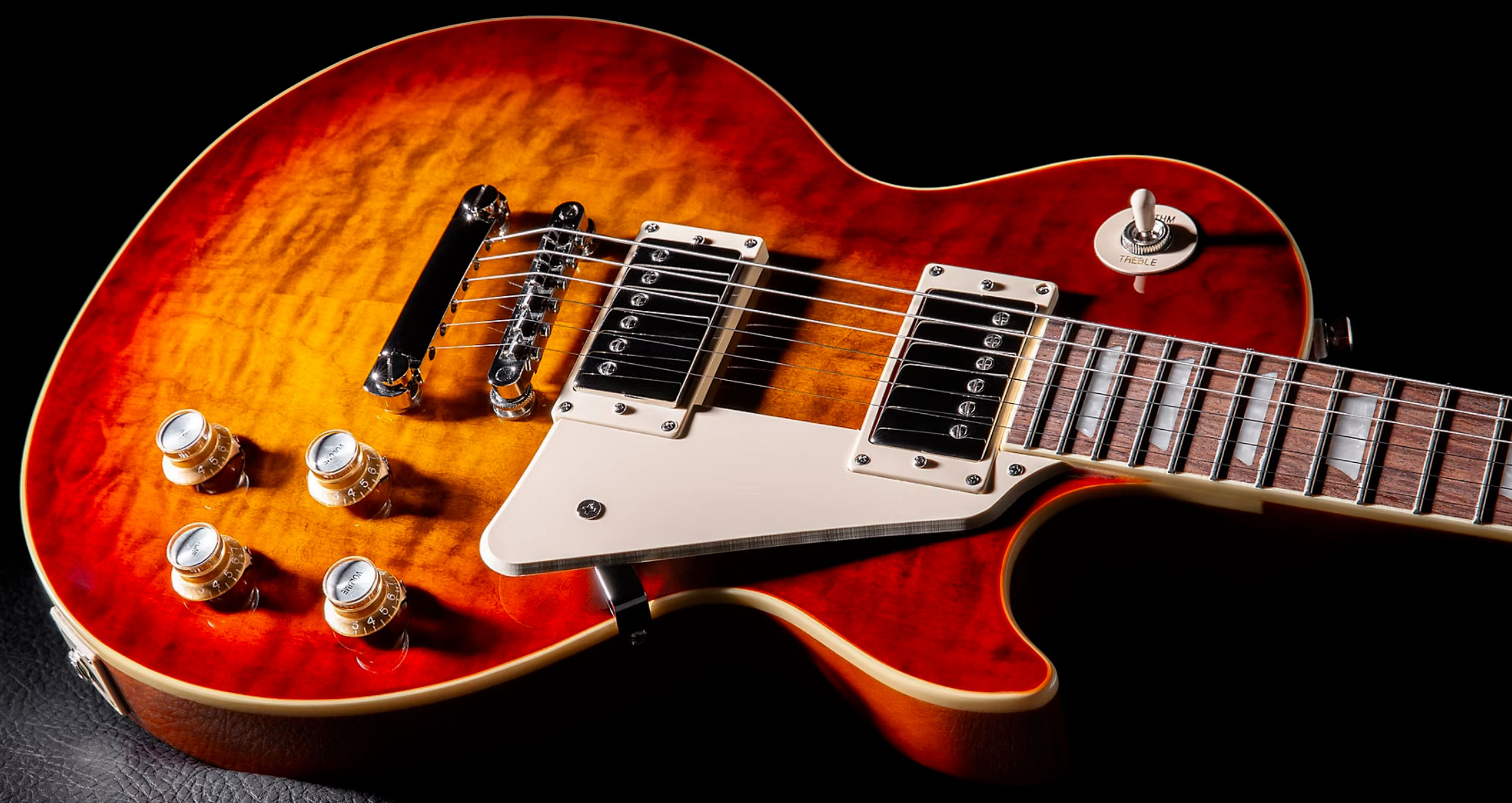 Epiphone Les Paul Standard 60s Quilt Top Ltd Ibg Original 2h Ht Lau - Washed Cherry Sunburst - Single cut electric guitar - Variation 3