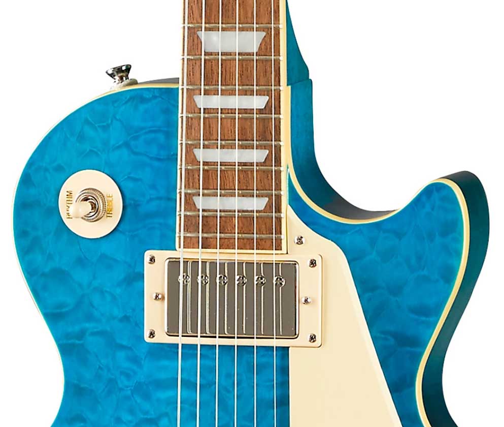 Epiphone Les Paul Standard 60s Quilt Top Ltd Ibg Original 2h Ht Lau - Translucent Blue - Single cut electric guitar - Variation 4