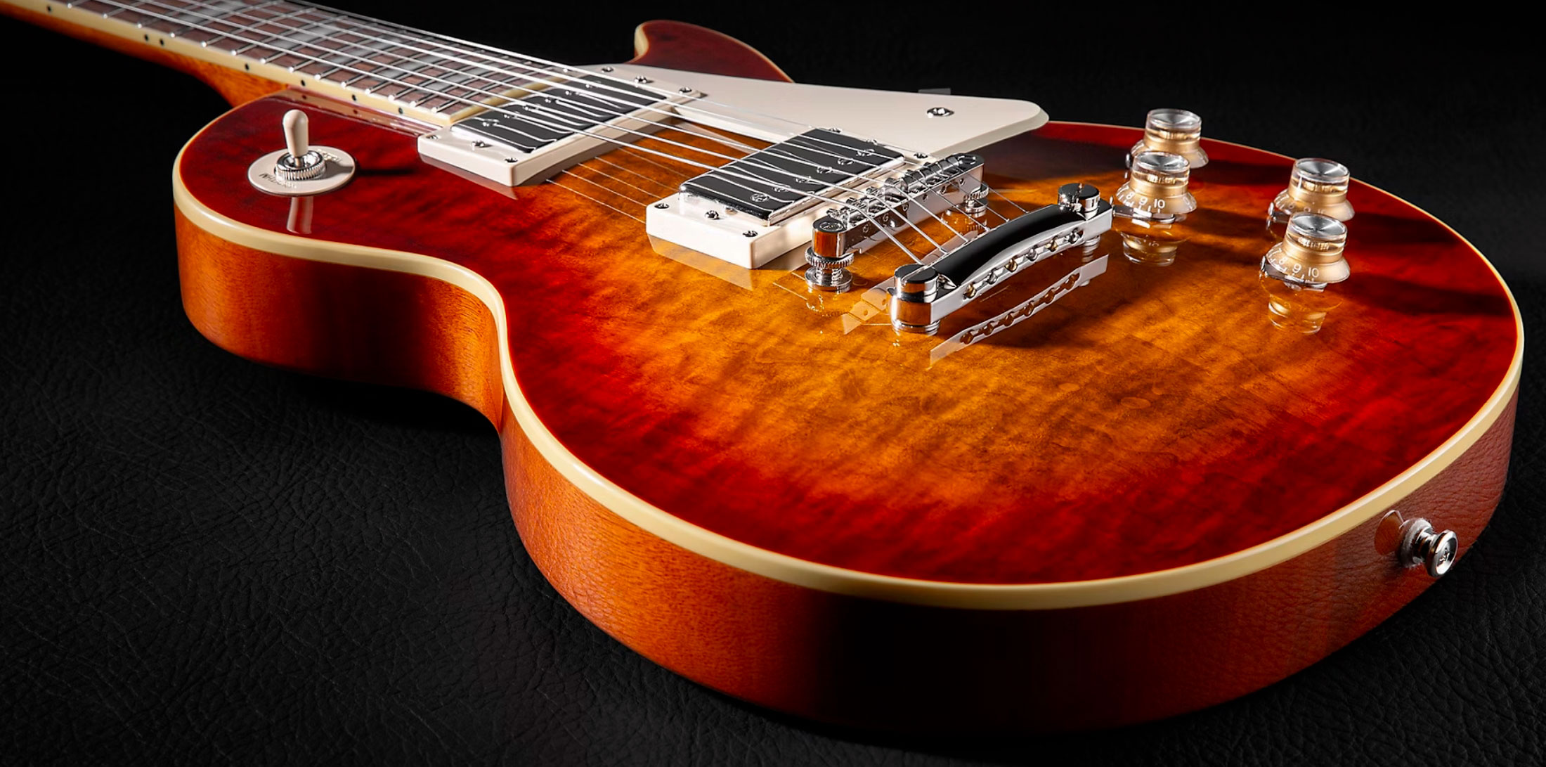 Epiphone Les Paul Standard 60s Quilt Top Ltd Ibg Original 2h Ht Lau - Washed Cherry Sunburst - Single cut electric guitar - Variation 4