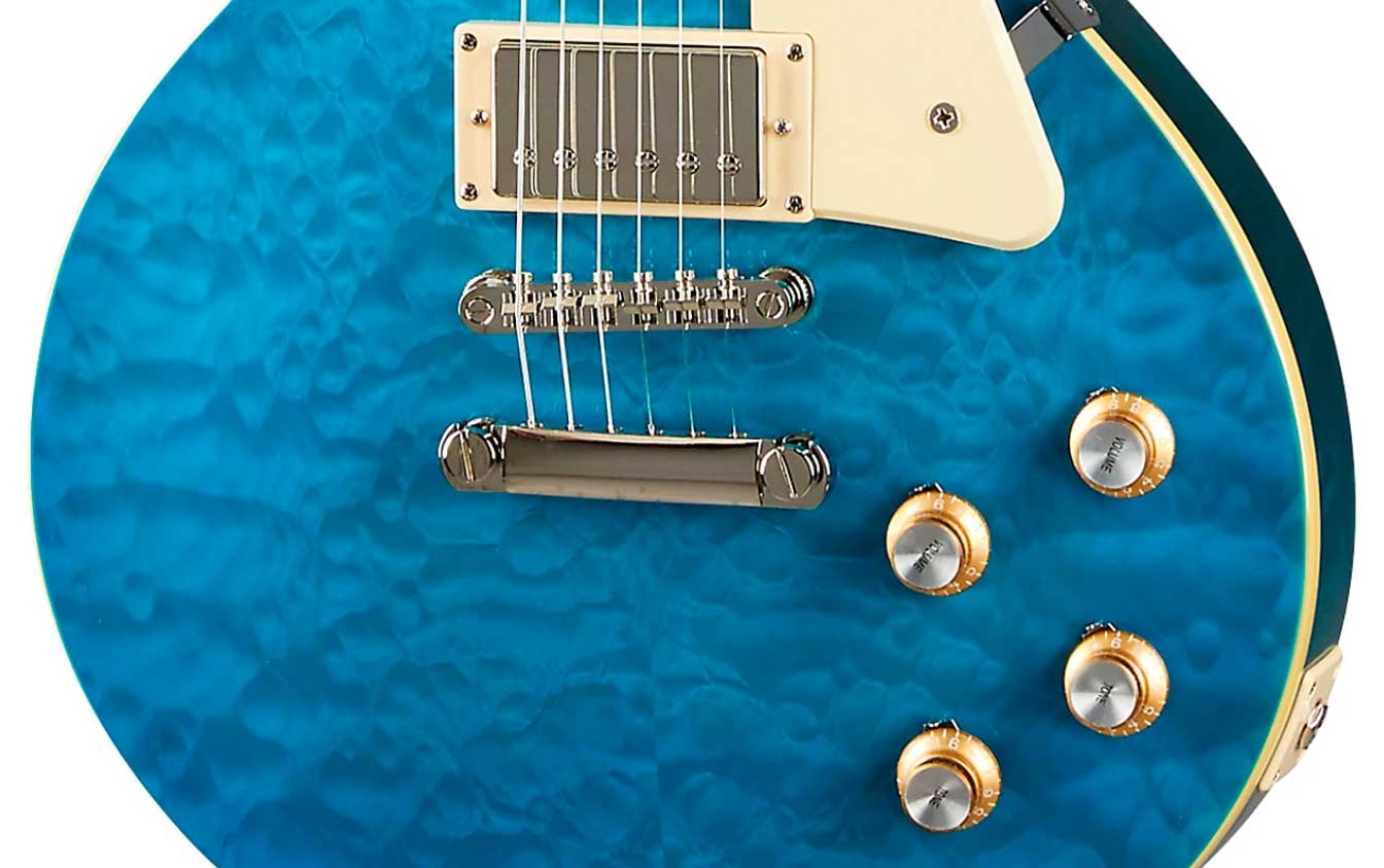 Epiphone Les Paul Standard 60s Quilt Top Ltd Ibg Original 2h Ht Lau - Translucent Blue - Single cut electric guitar - Variation 5
