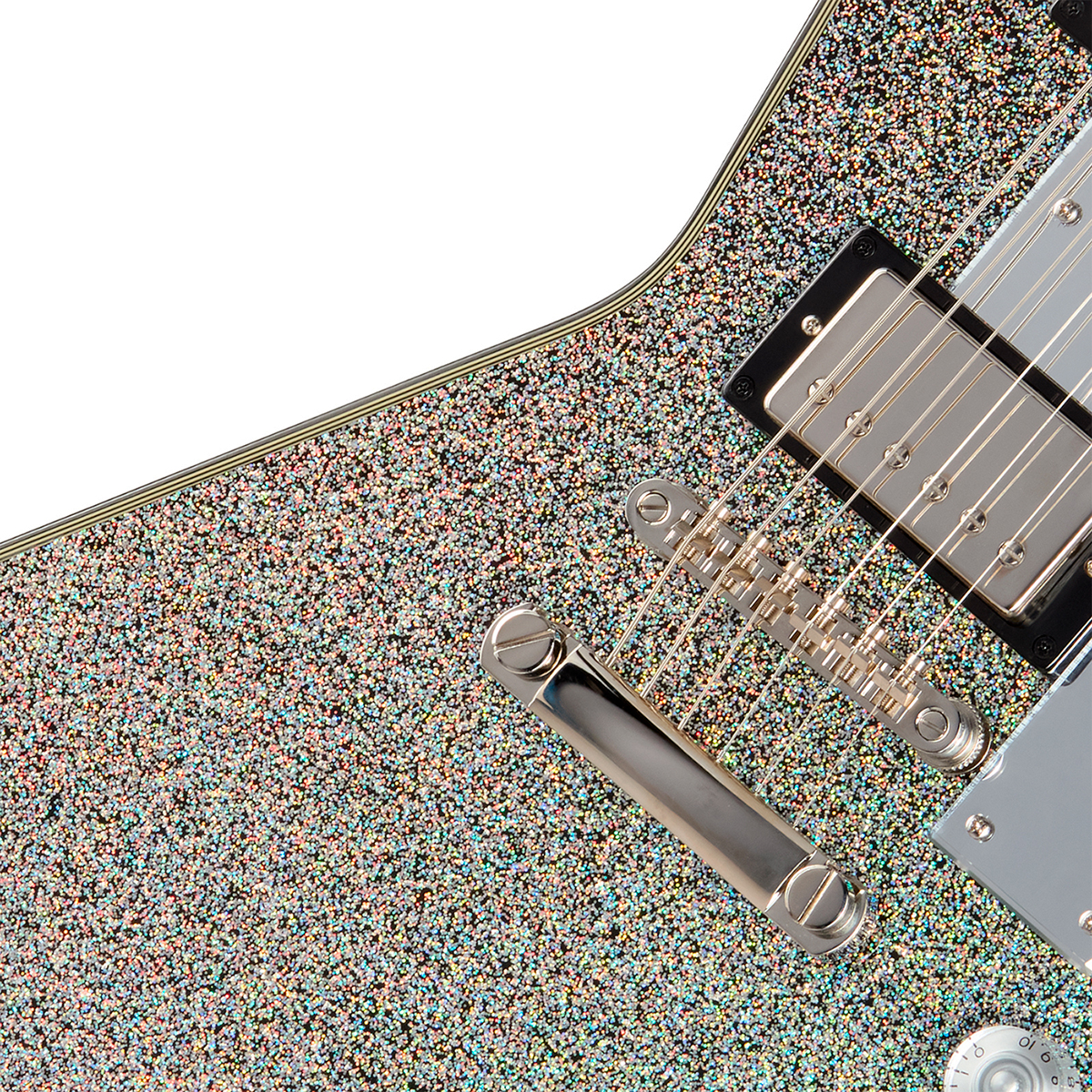 Epiphone Lzzy Hale Explorer Custom Signature 2h Ht Eb - Black Diamond Holographic Sparkle - Metal electric guitar - Variation 2