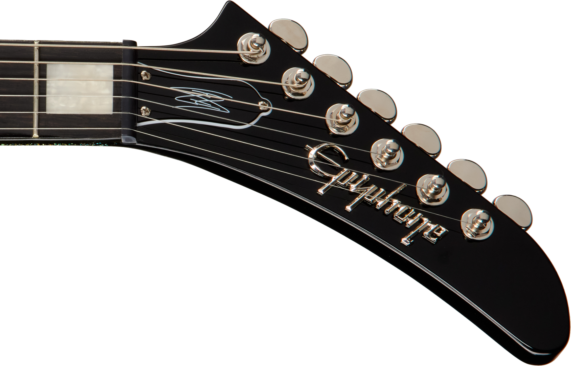 Epiphone Lzzy Hale Explorer Custom Signature 2h Ht Eb - Black Diamond Holographic Sparkle - Metal electric guitar - Variation 4